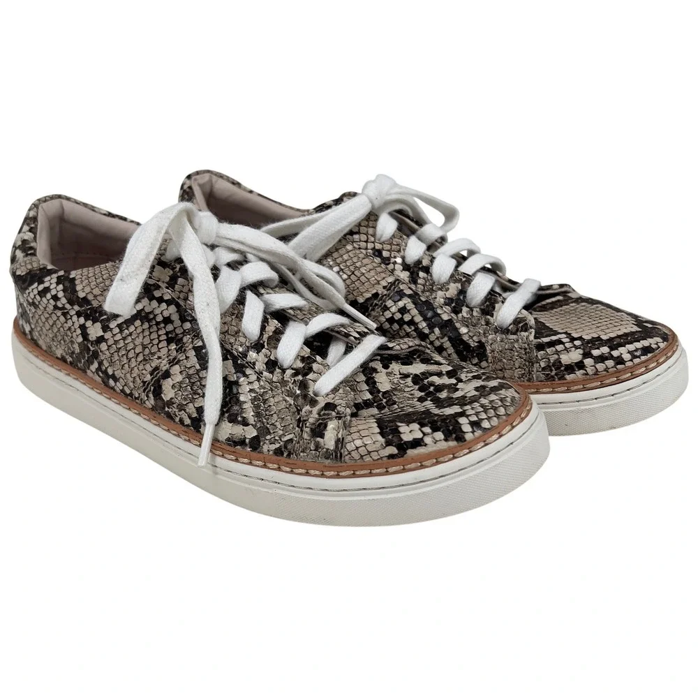 Zara Womens Snakeskin Python Print Low Top Sneaker Lace Up EU 36‎ US 6
